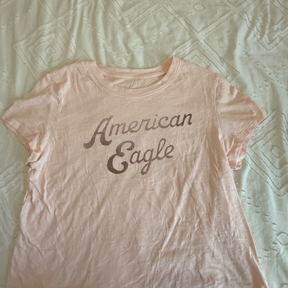 American Eagle Outfitters Tops - American Eagle Outfitters Light Pink Graphic Tee